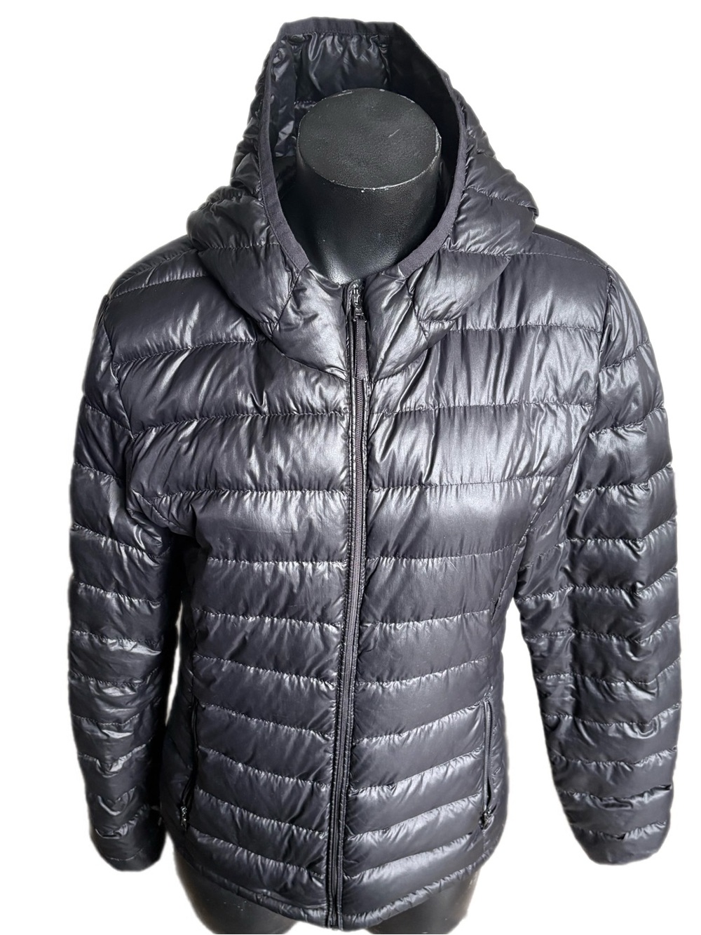 TNA Black Quilted Hooded Down Filled Puffer Jacket